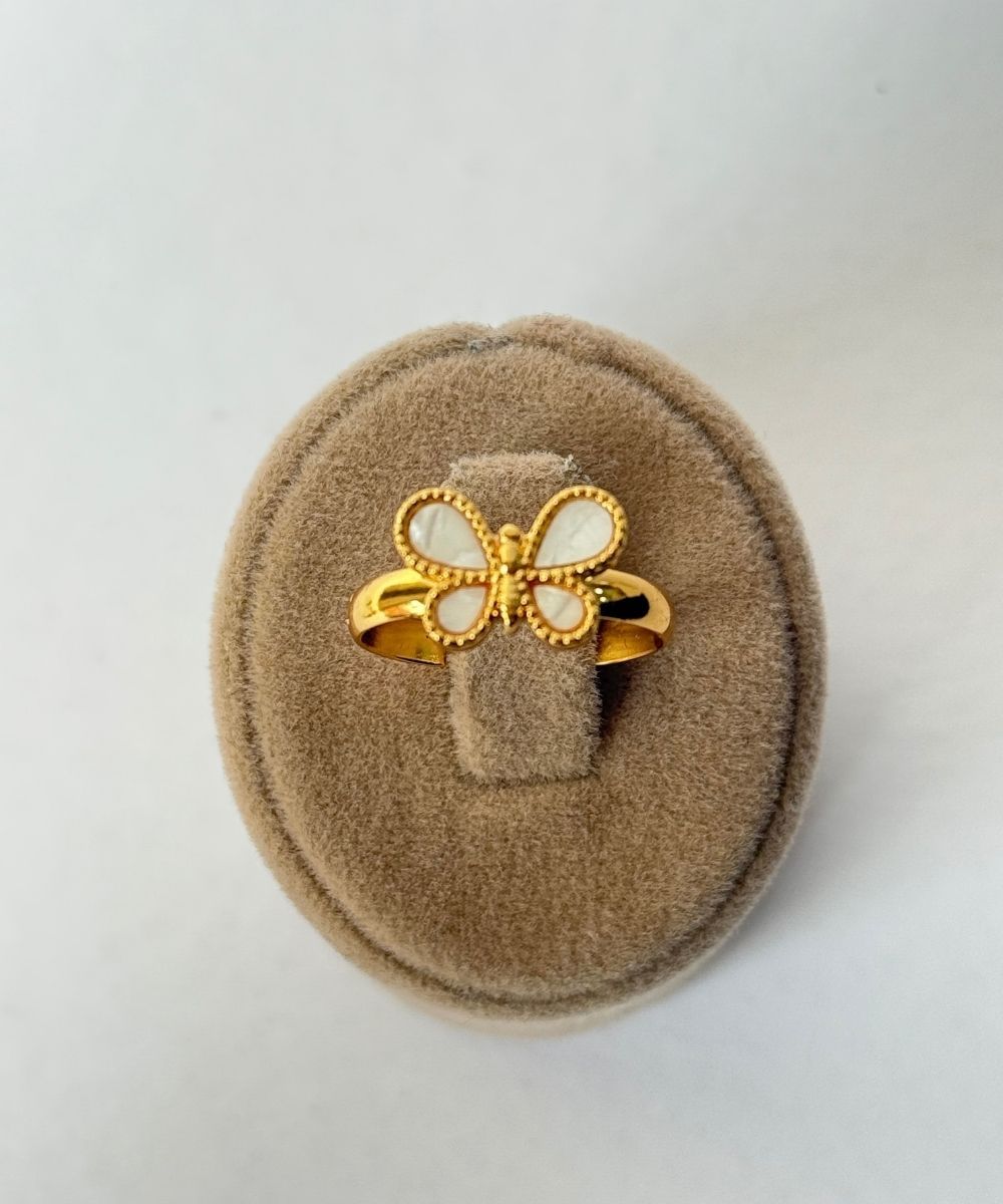 Çelik Sedef Minimal Kelebek Ayarlamalı Yüzük