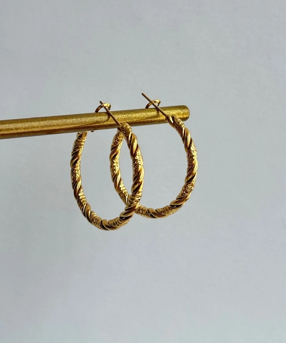 Çelik Burgu Halka Küpe