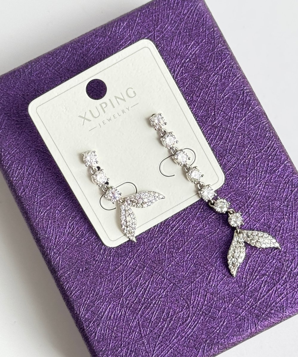 Xuping Suyolu Balık Kuyruğu Küpe