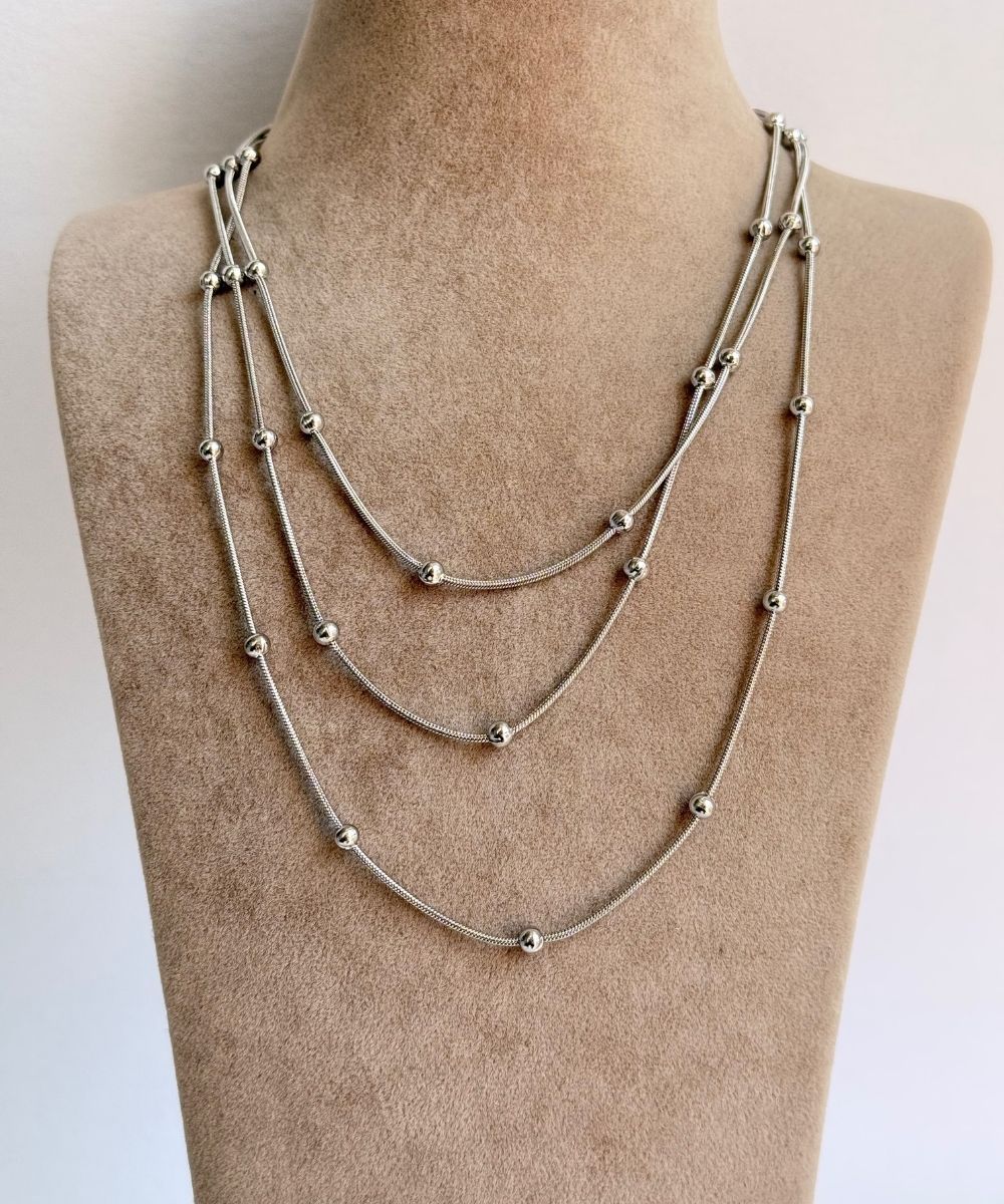 Çelik 3'Lü Dorikalı  Kolye