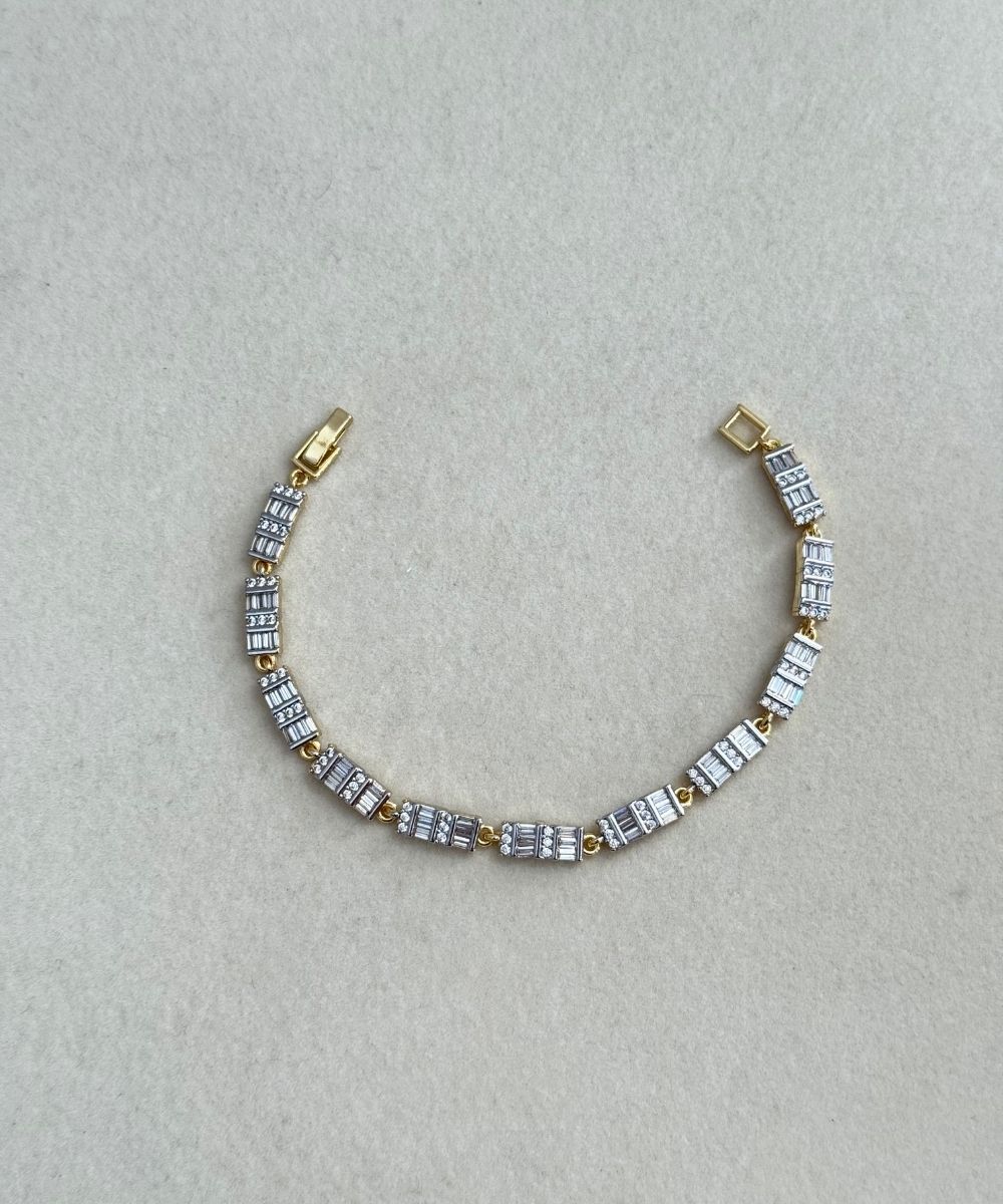 Zirkon Prizma Işıltı Gold Bileklik