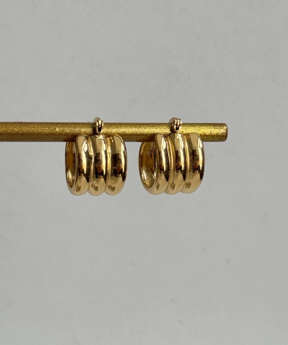 Çelik Oval Bombe Küpe