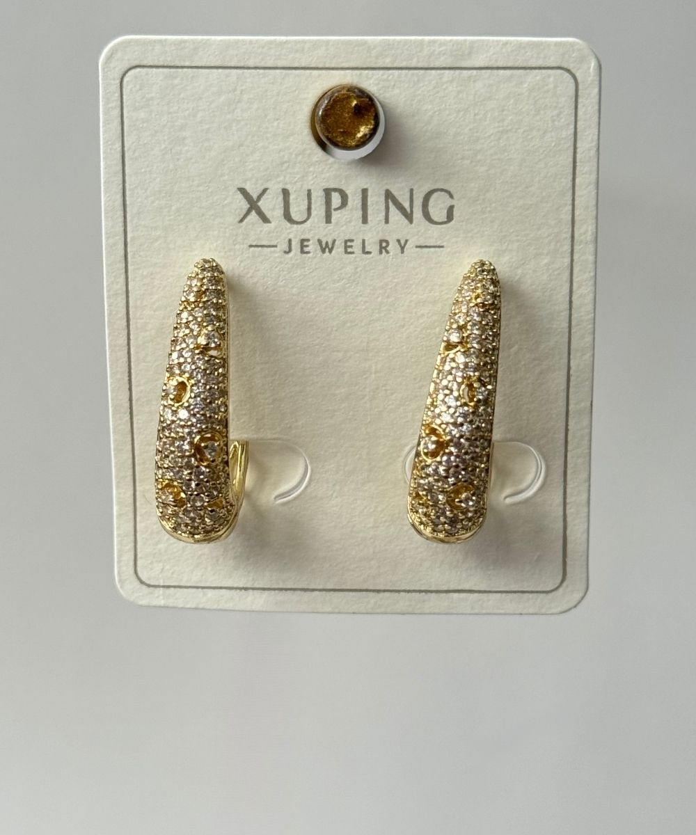 Xuping Tam Taşlı Elips  Küpe