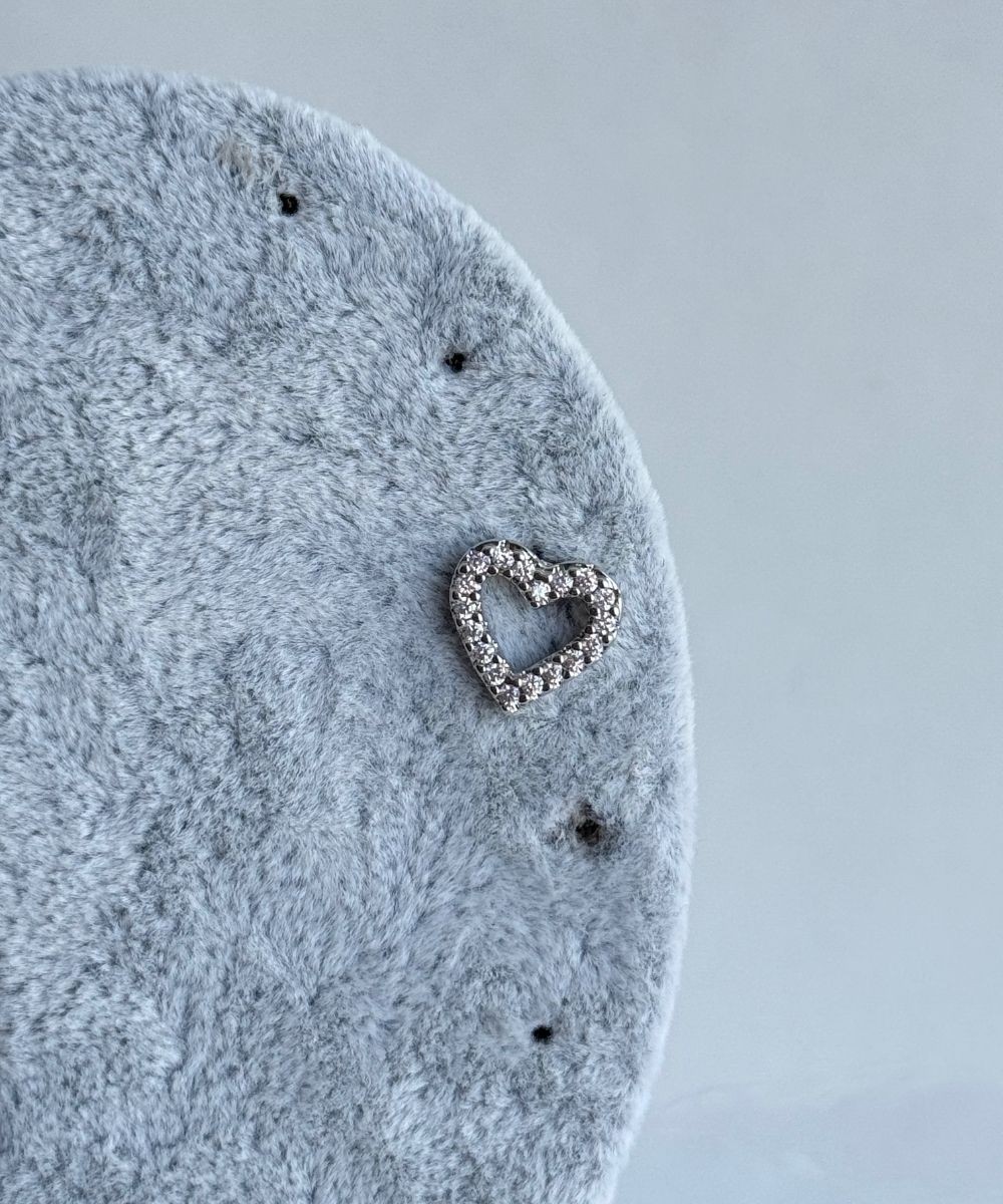 Çelik Geniş Silver Kalp Tragus Piercing