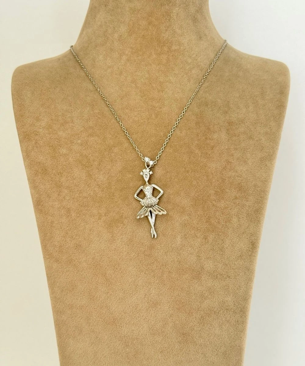 Çelik  Balerina Silver Kolye