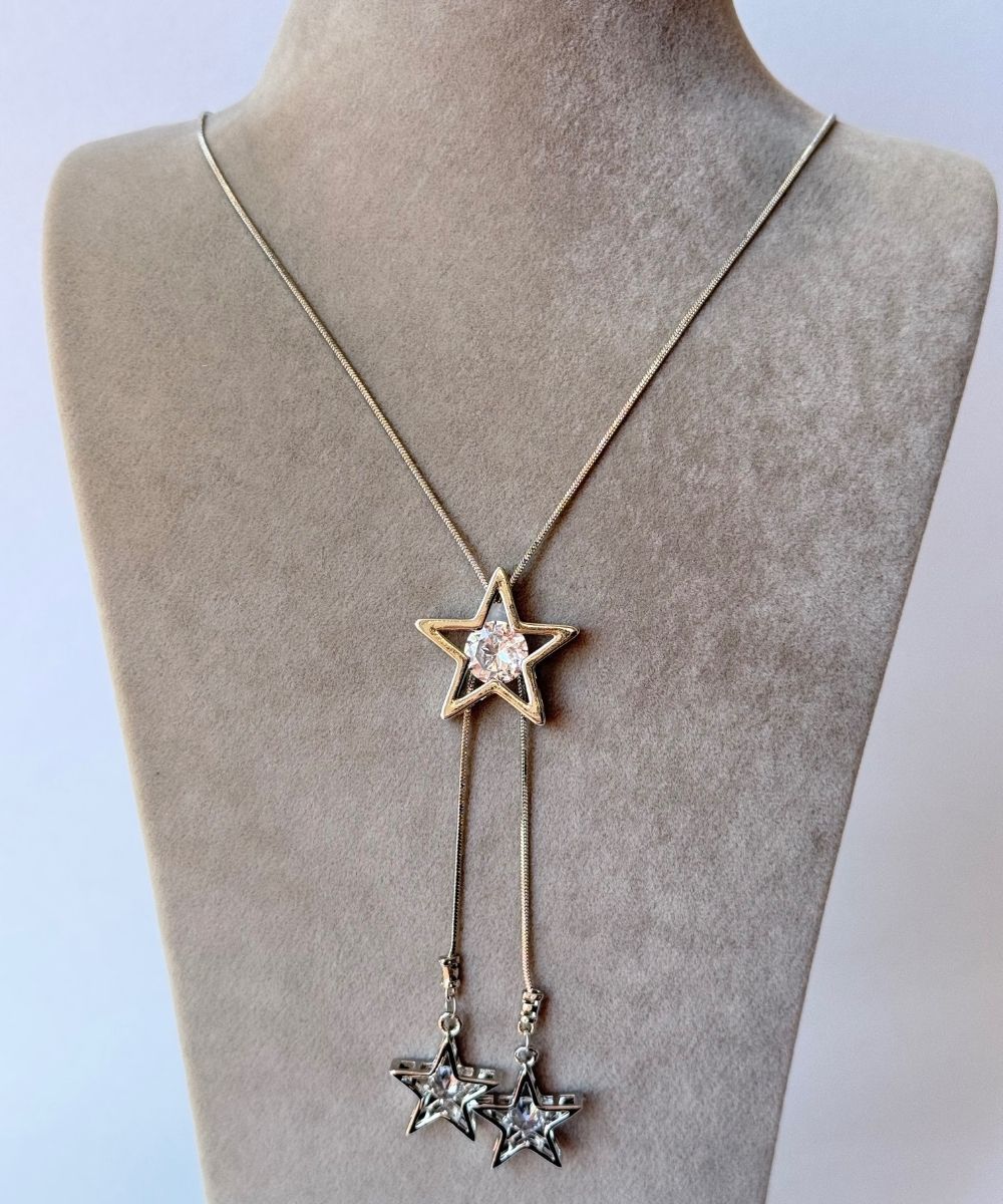 Vip Yıldız Asansörlü Silver Kolye