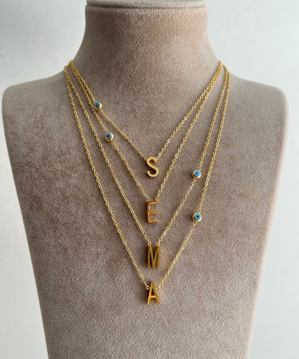 Harf Nazarlık Gold Kolye