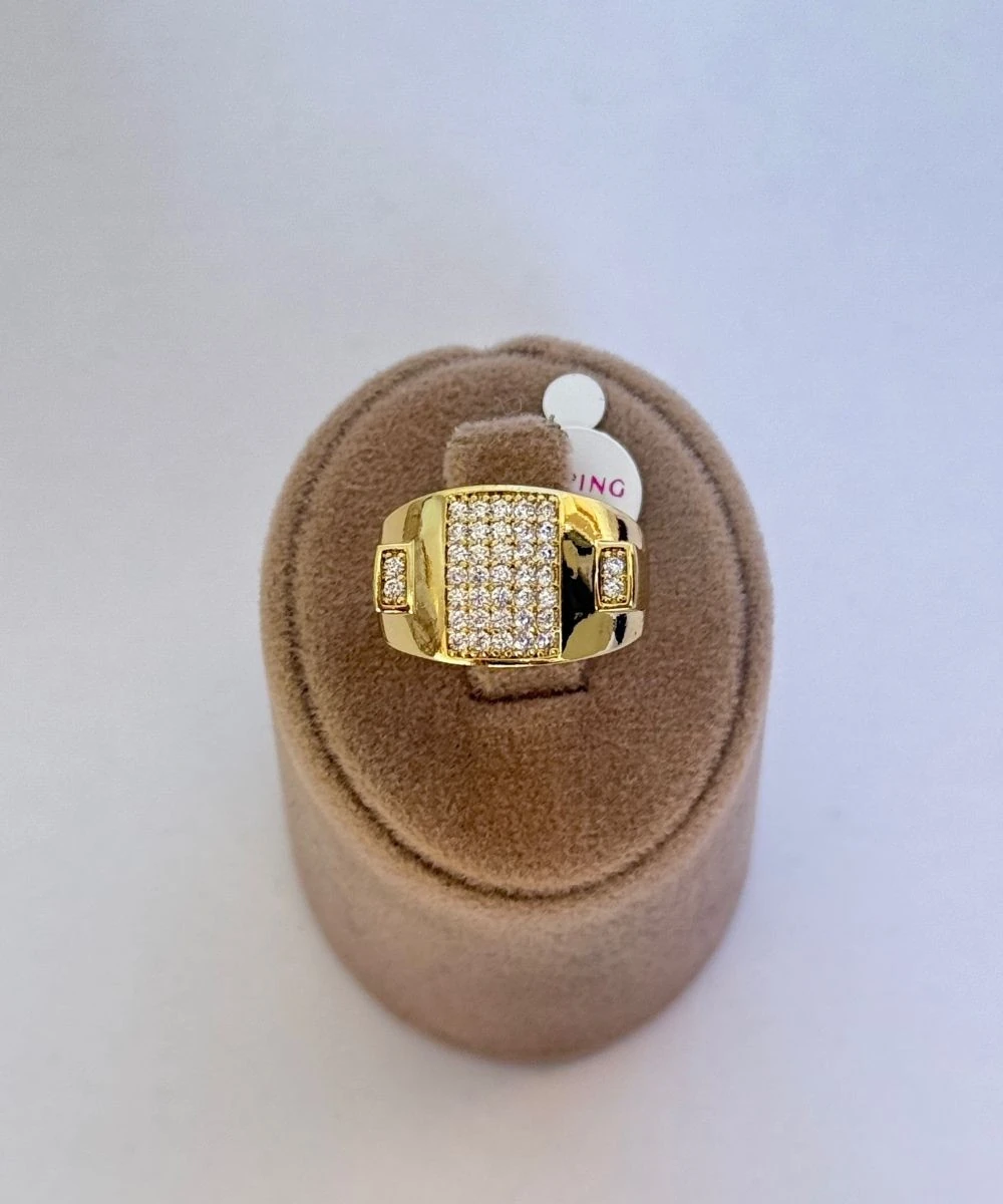 Xuping Kalın Taşlı Dikdörtgen Numaralı Yüzük