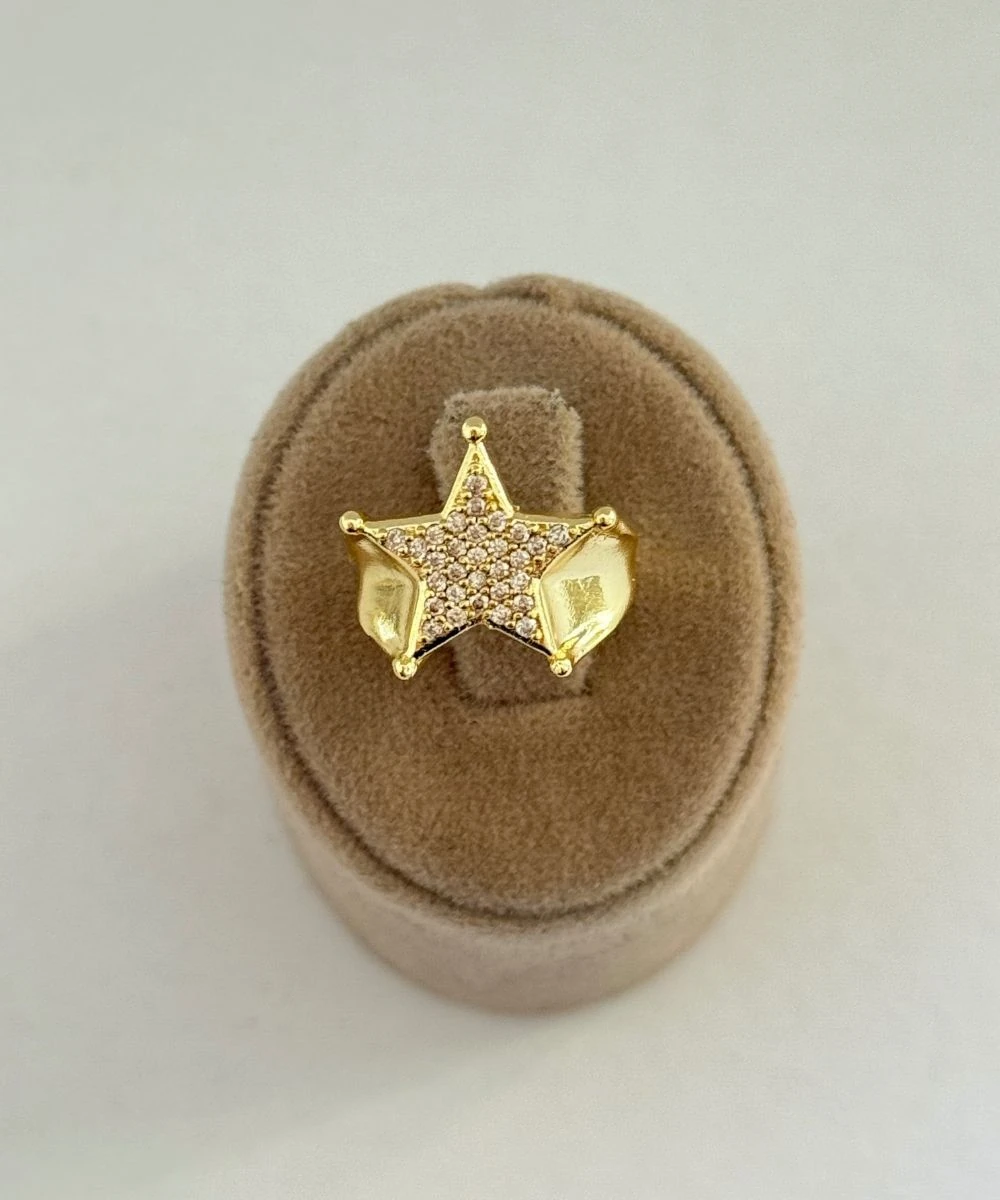 Vıp Yıldız  Ayarlamalı Yüzük