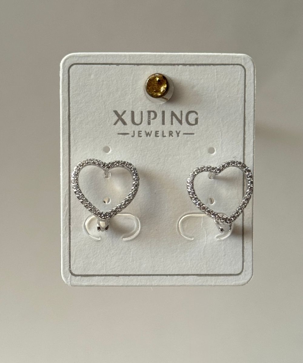 Xuping İçi Boş Kalp Silver Küpe
