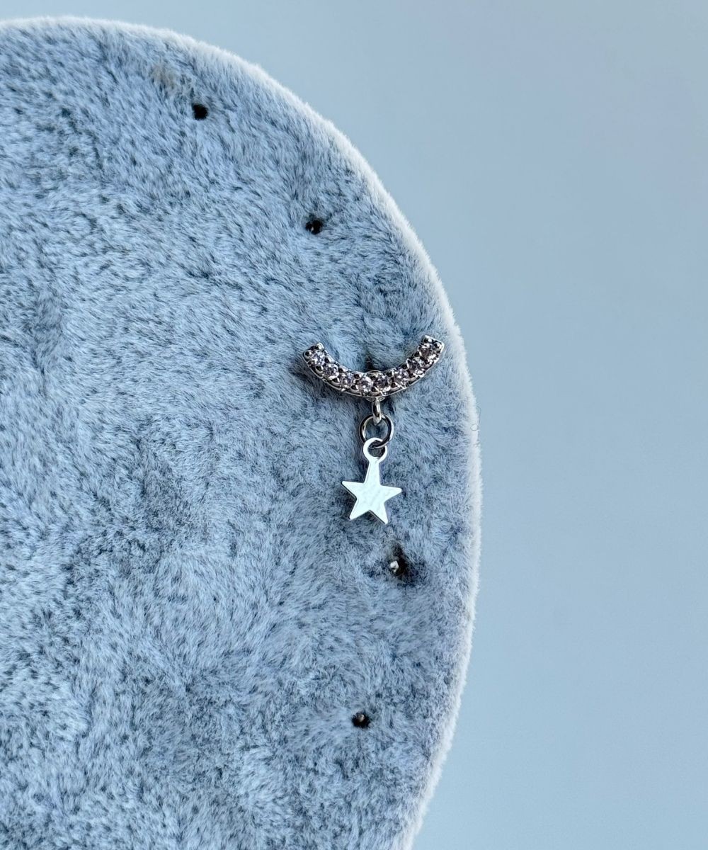 Çelik Ay Yıldız Tragus Piercing