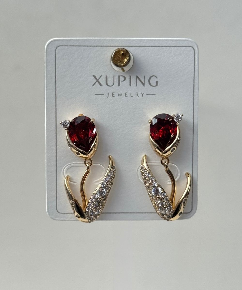 Xuping Kırmızı Gül Küpe