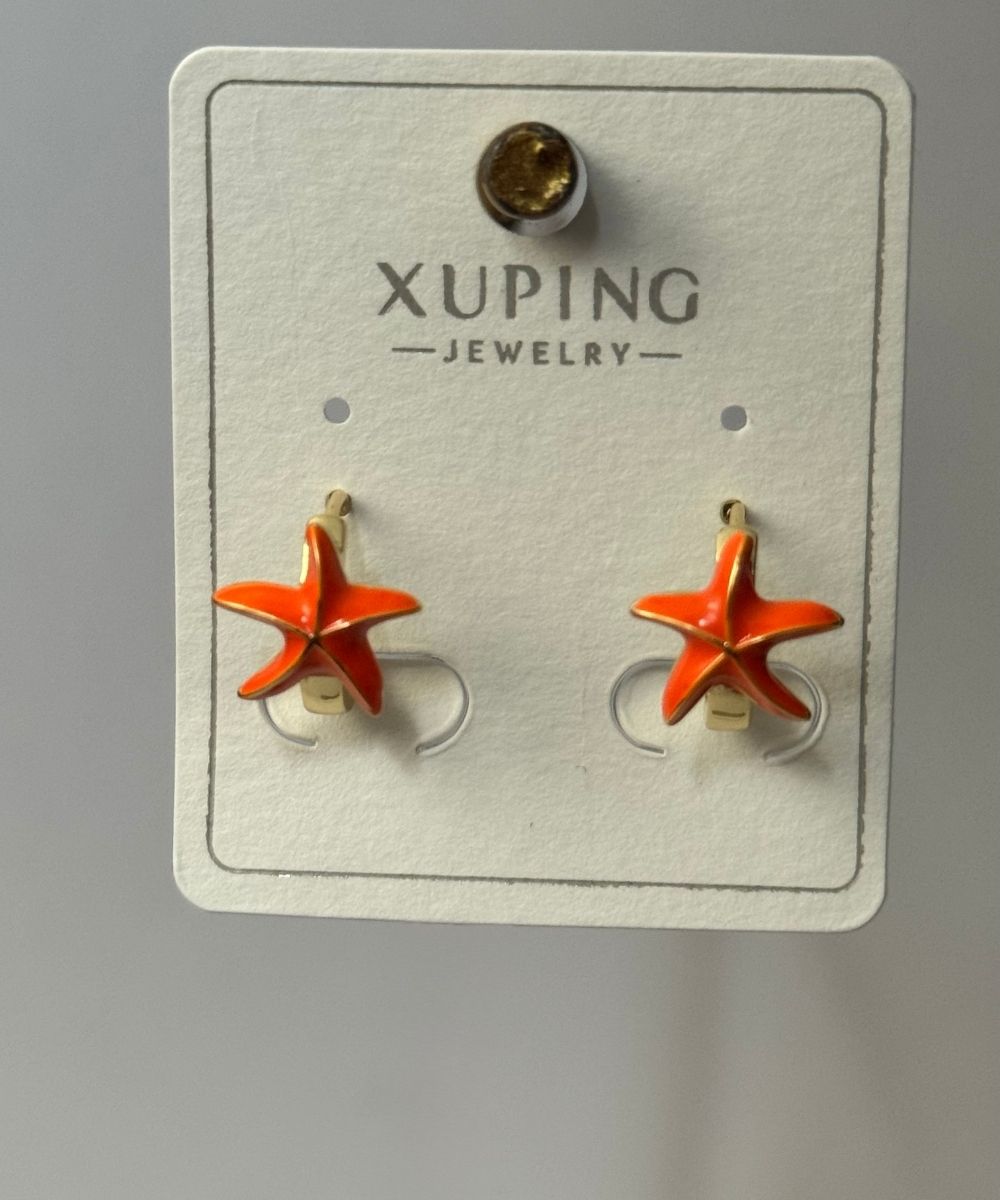 Xuping Turuncu Deniz Yıldızı  Küpe