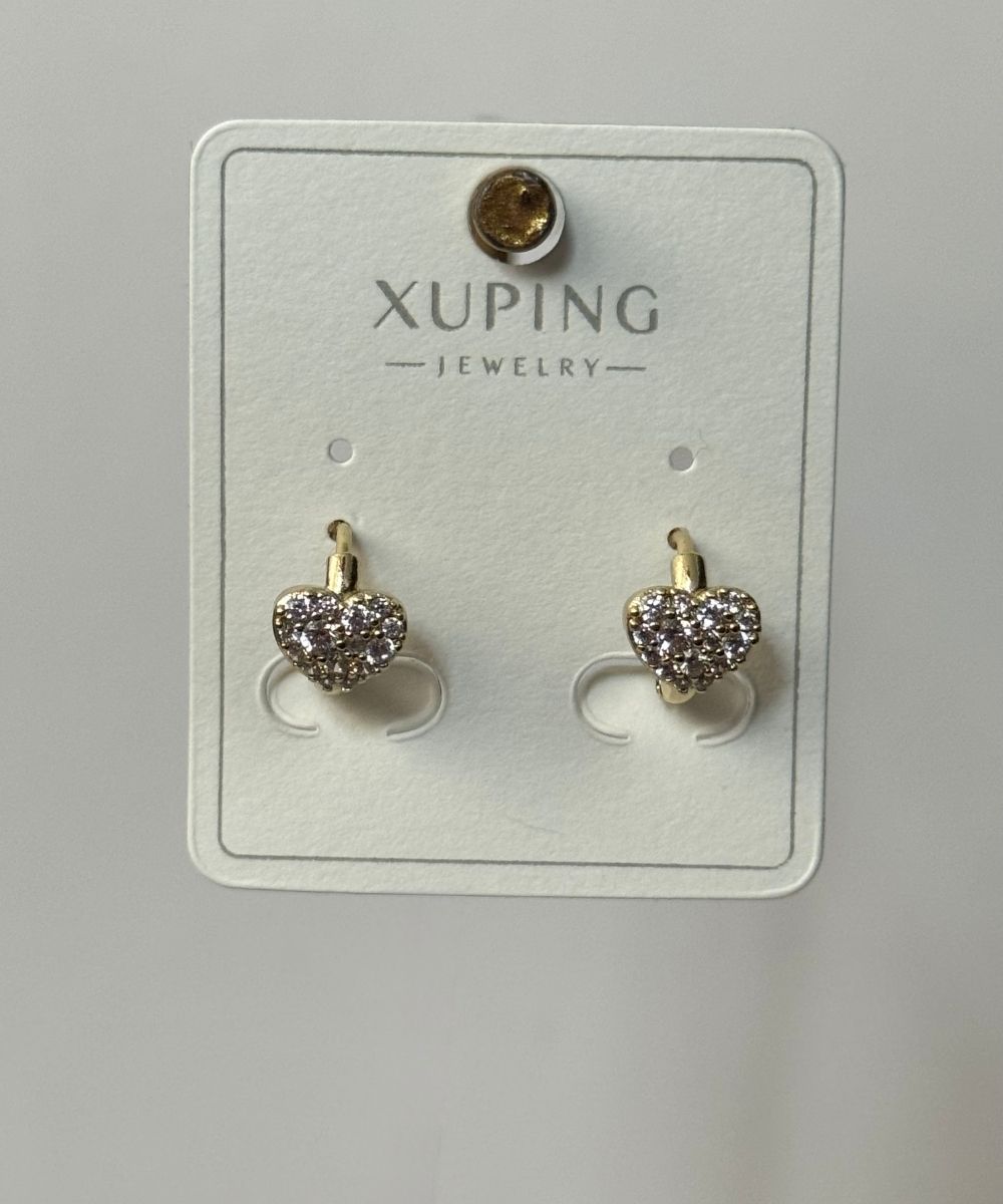 Xuping Minimal Taşlı Kalp Küpe