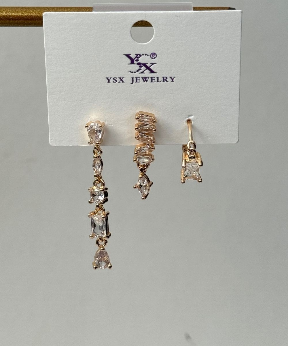 Ysx Baget Sallantılı 3'Lü Küpe