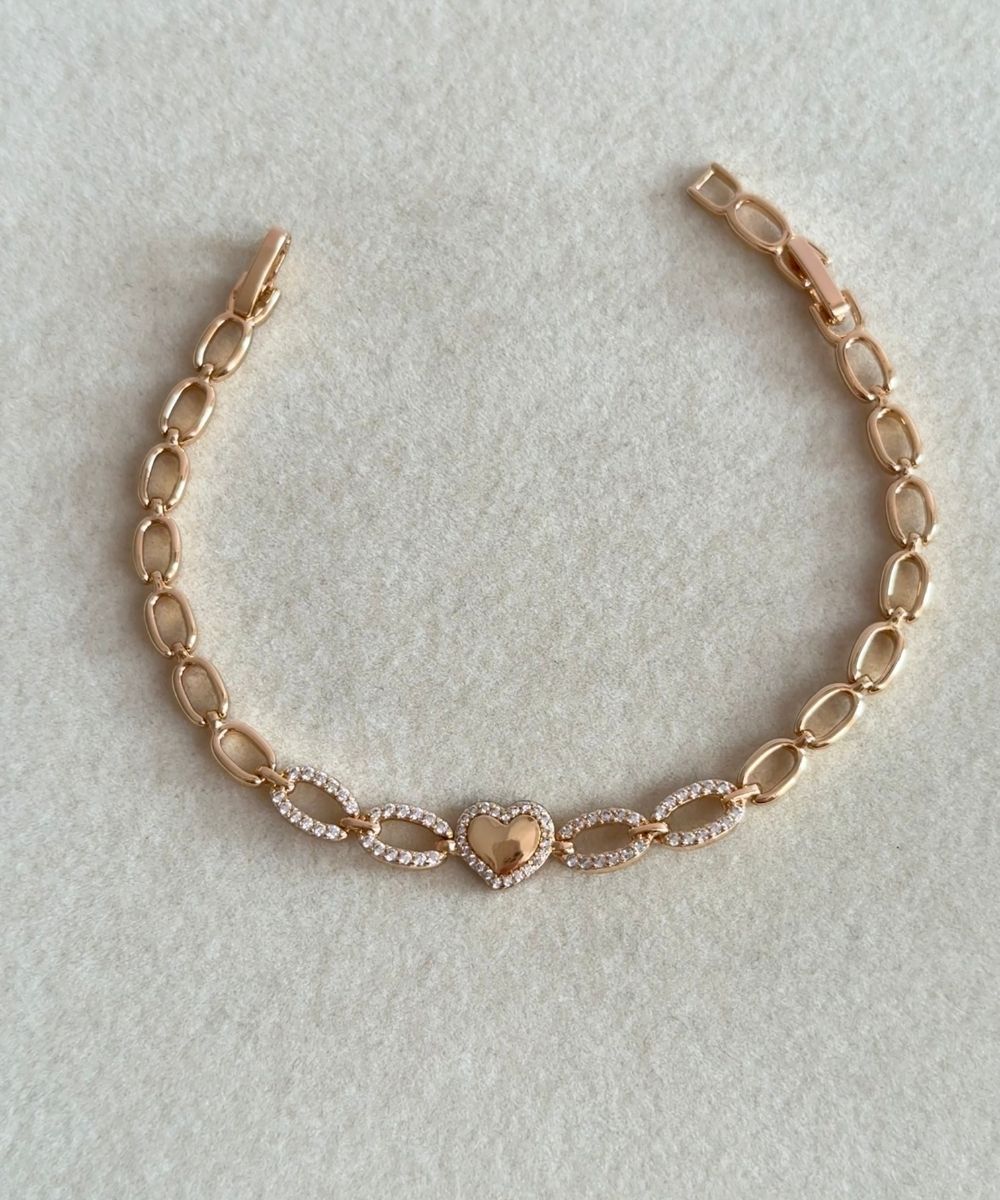 Xuping Taşlı Minimal Kalp Bileklik