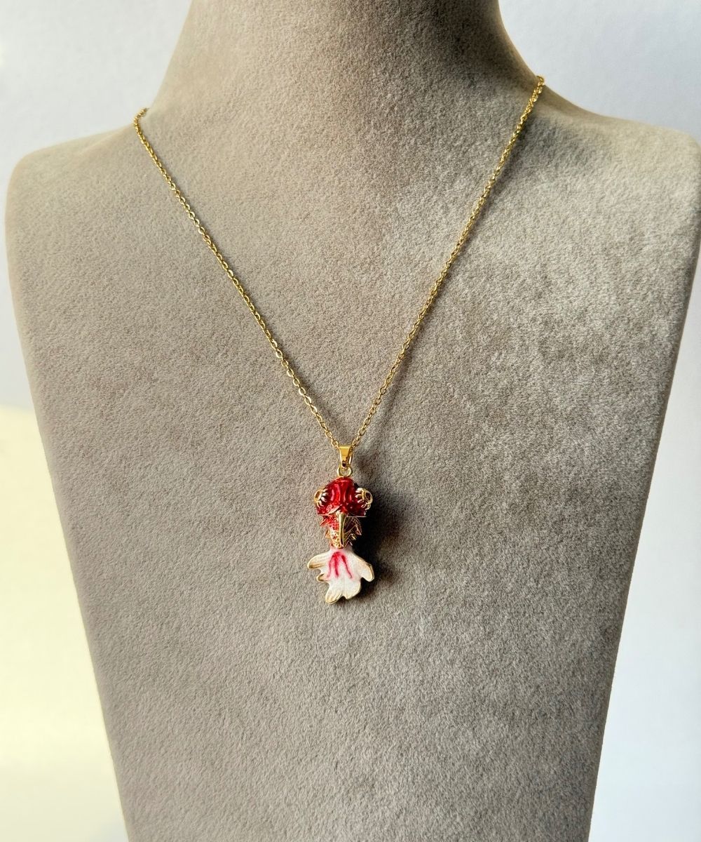 Çelik Kırmızı Balık Kolye