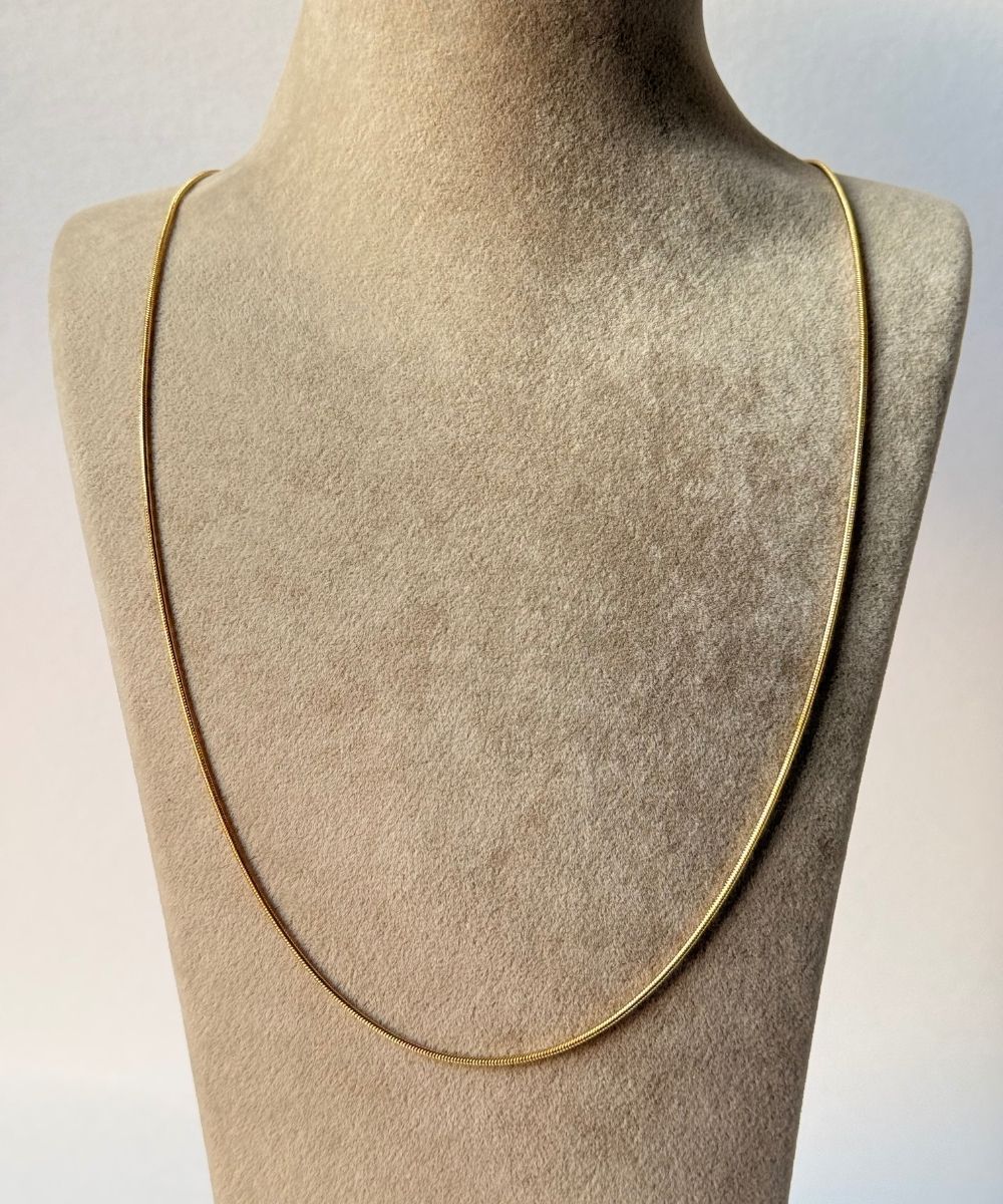 Çelik 60 Cm Sade Zincir Gold Kolye