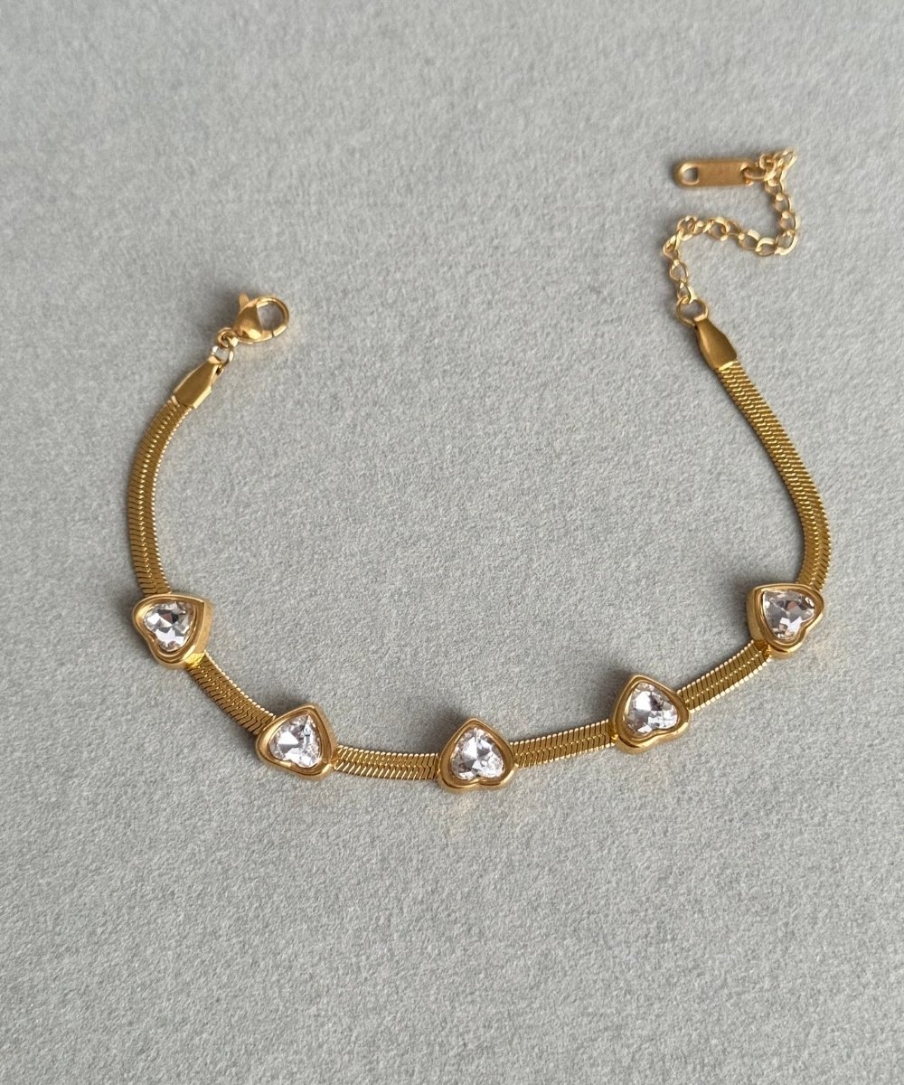 Çelik 5 Kalp İtalyan Bileklik