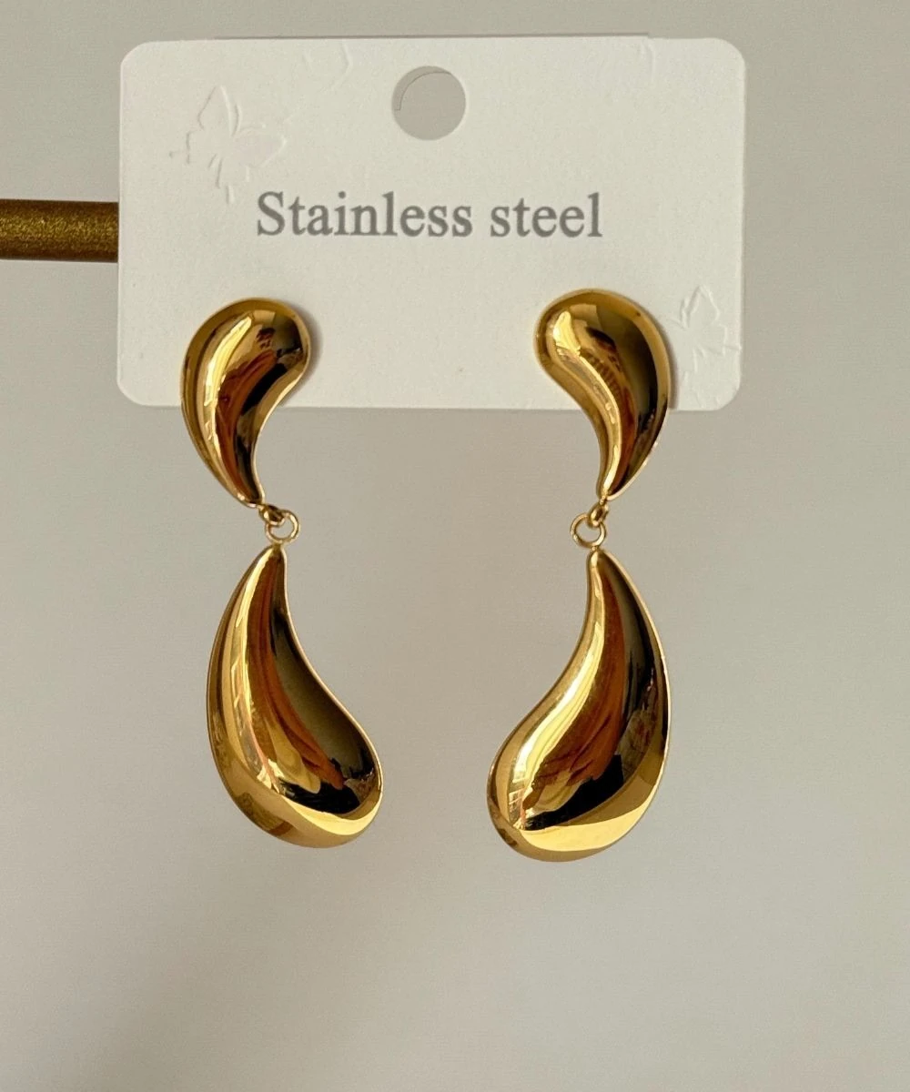 Çelik 2'Li Anti Damla Gold Küpe