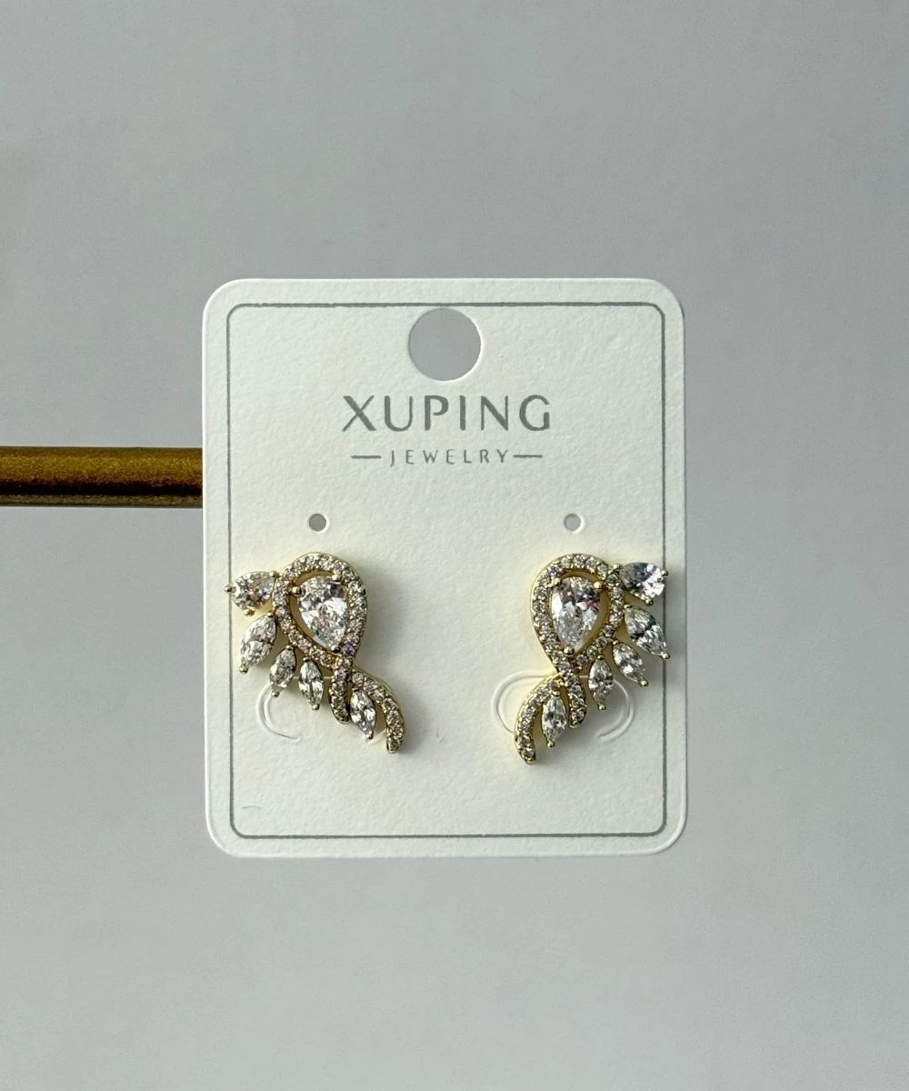 Xuping 2'Li Taşlı Damla Küpe