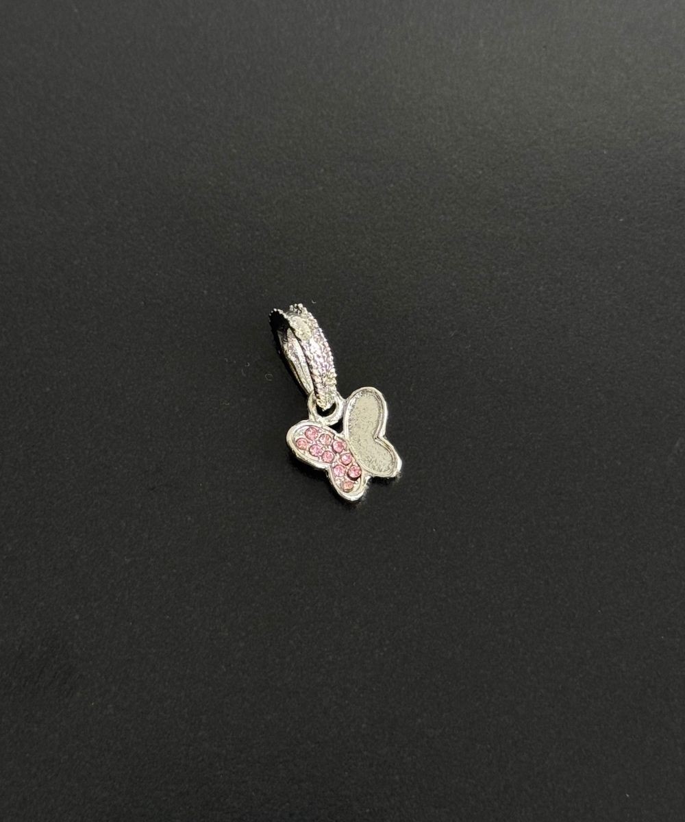 Pndr Kelebek Pembe Taşlı Charm