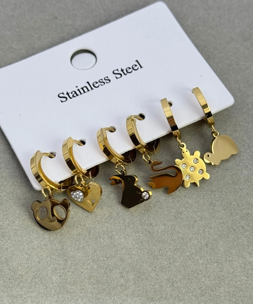 Çelik 6'Lı Tavşan Küpe