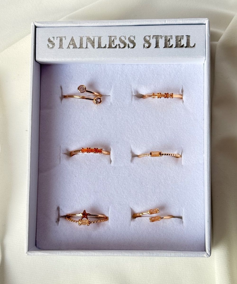 Pirinç 6'Lı  Ayarlamalı Yüzük