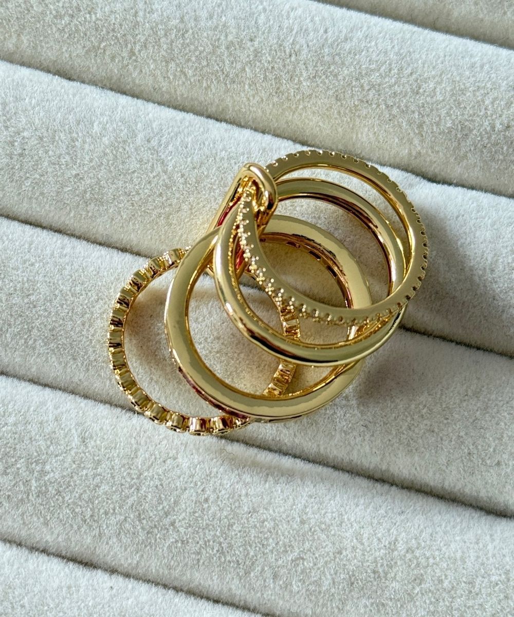 Xuping 3'Lü Renkli Taşlı Numaralı Yüzük