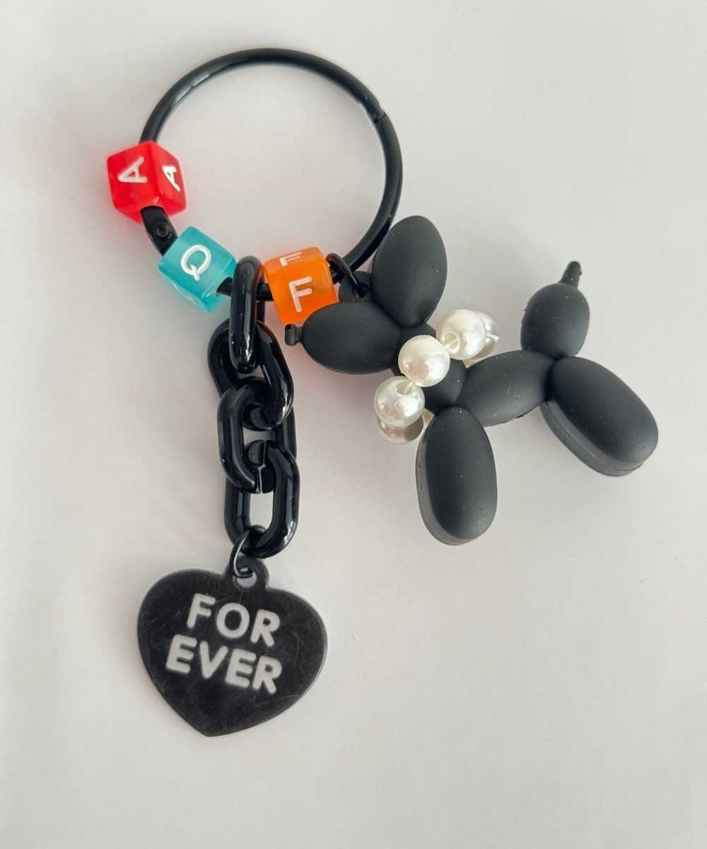 Aksesuar Siyah Köpek Forever Anahtarlık