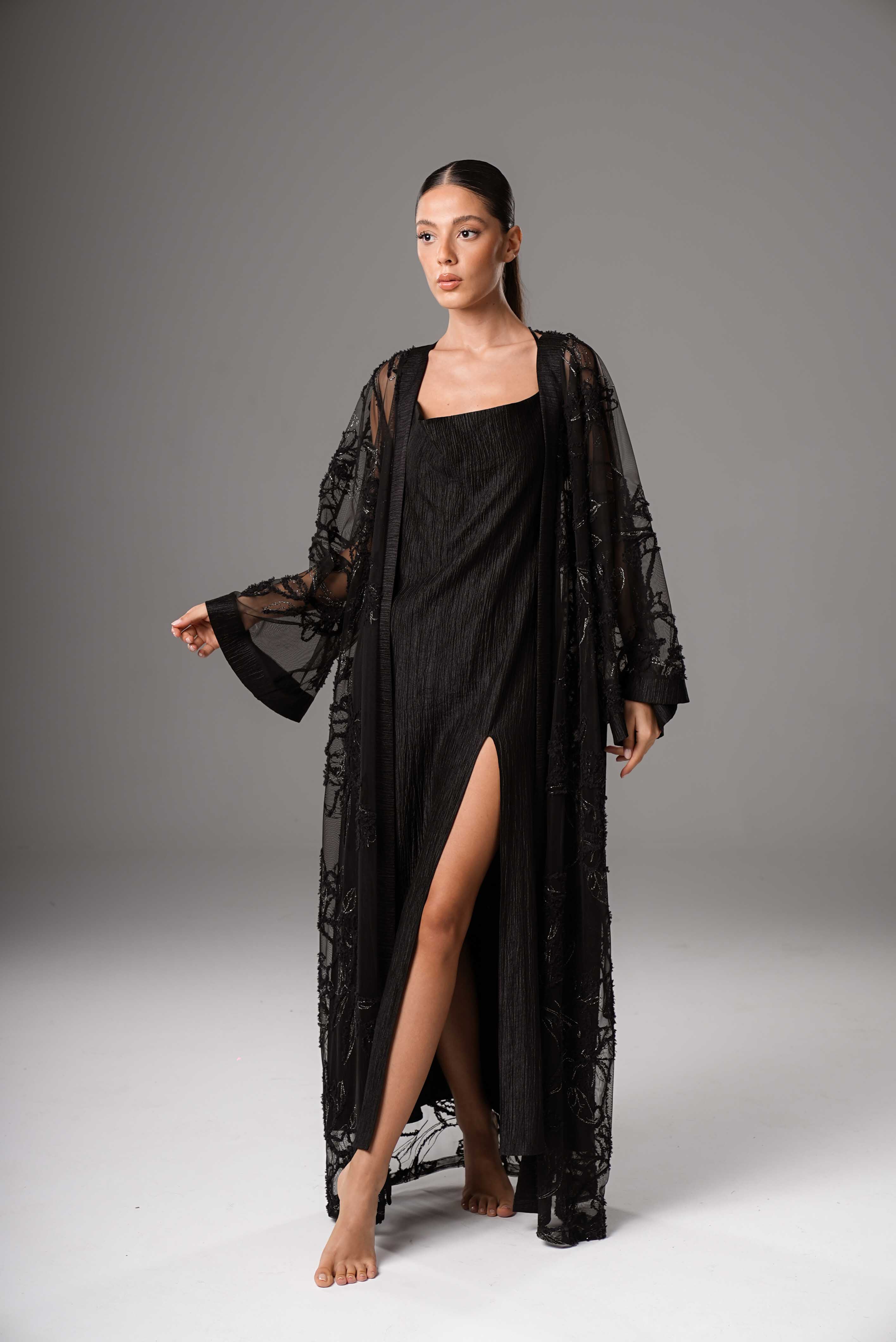 Douce Lune Nuit Gecelik Set - siyah