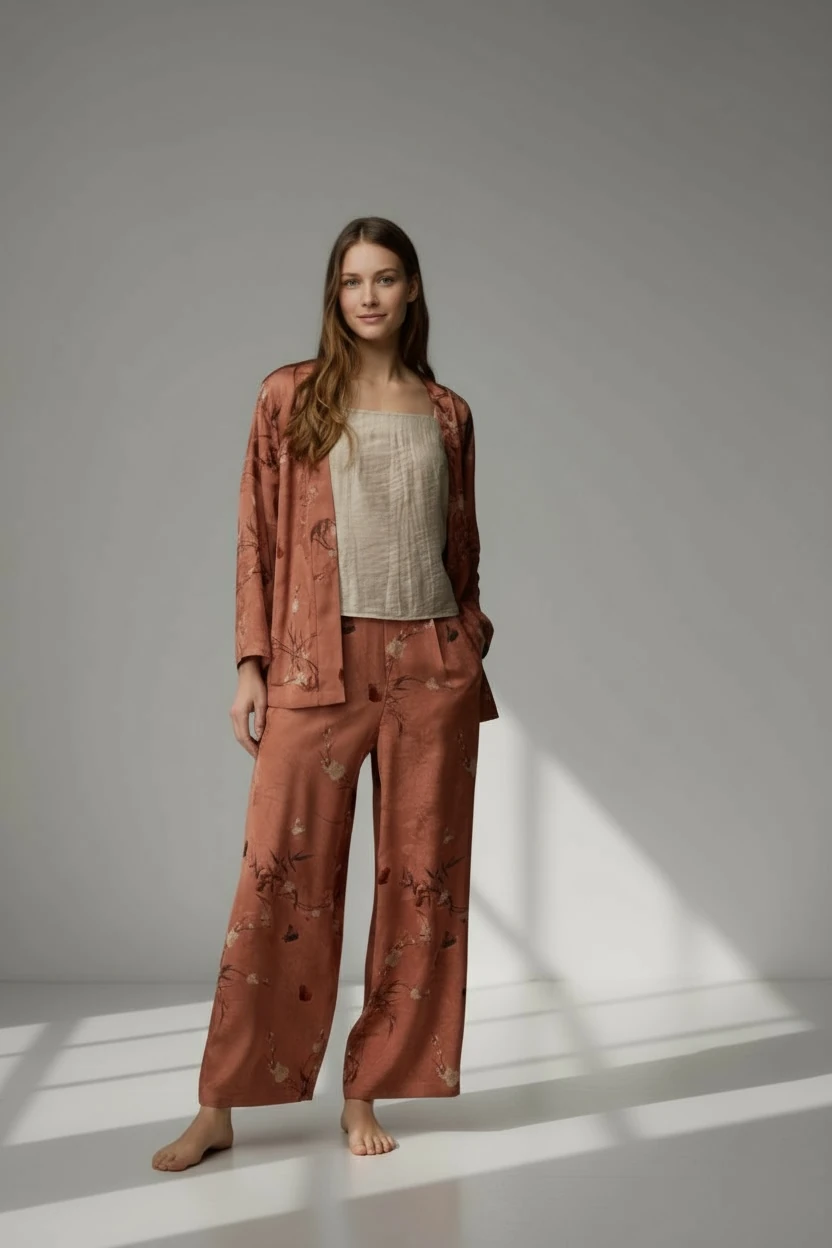  Loraine Alt Üst Sabahlık Takım - Terracotta