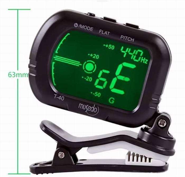 Musedo T-40 Lcd klipsli dijital gitar Tuner gitar/bas/keman/Ukulele Tuner 