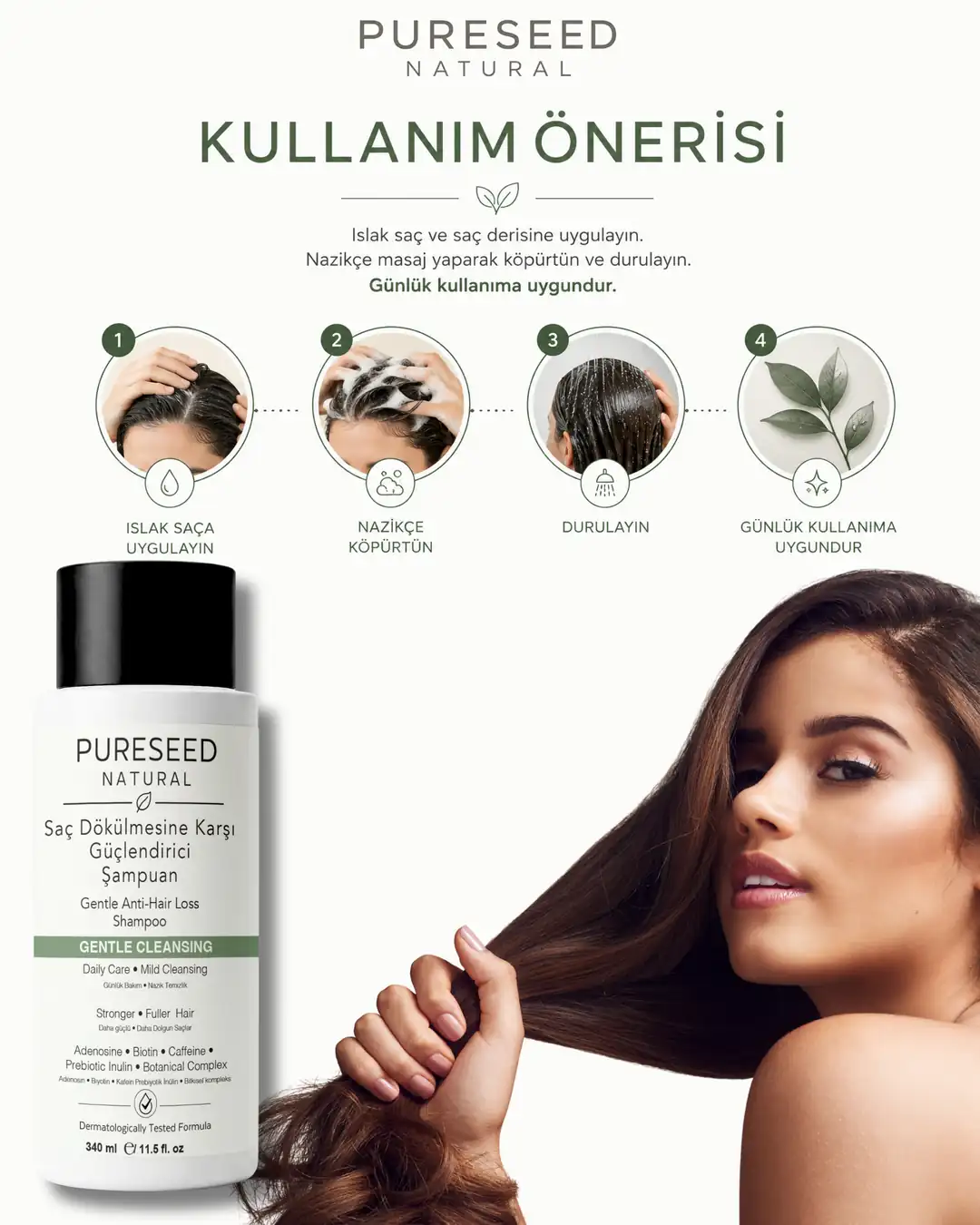 Pureseed Natural 3'LÜ NAZİK SAÇ BAKIM SETİ