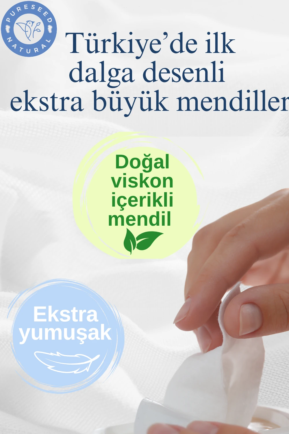 Pureseed Natural Organik İçerikli %99 Saf Su Bebek Islak Havlusu 12x60