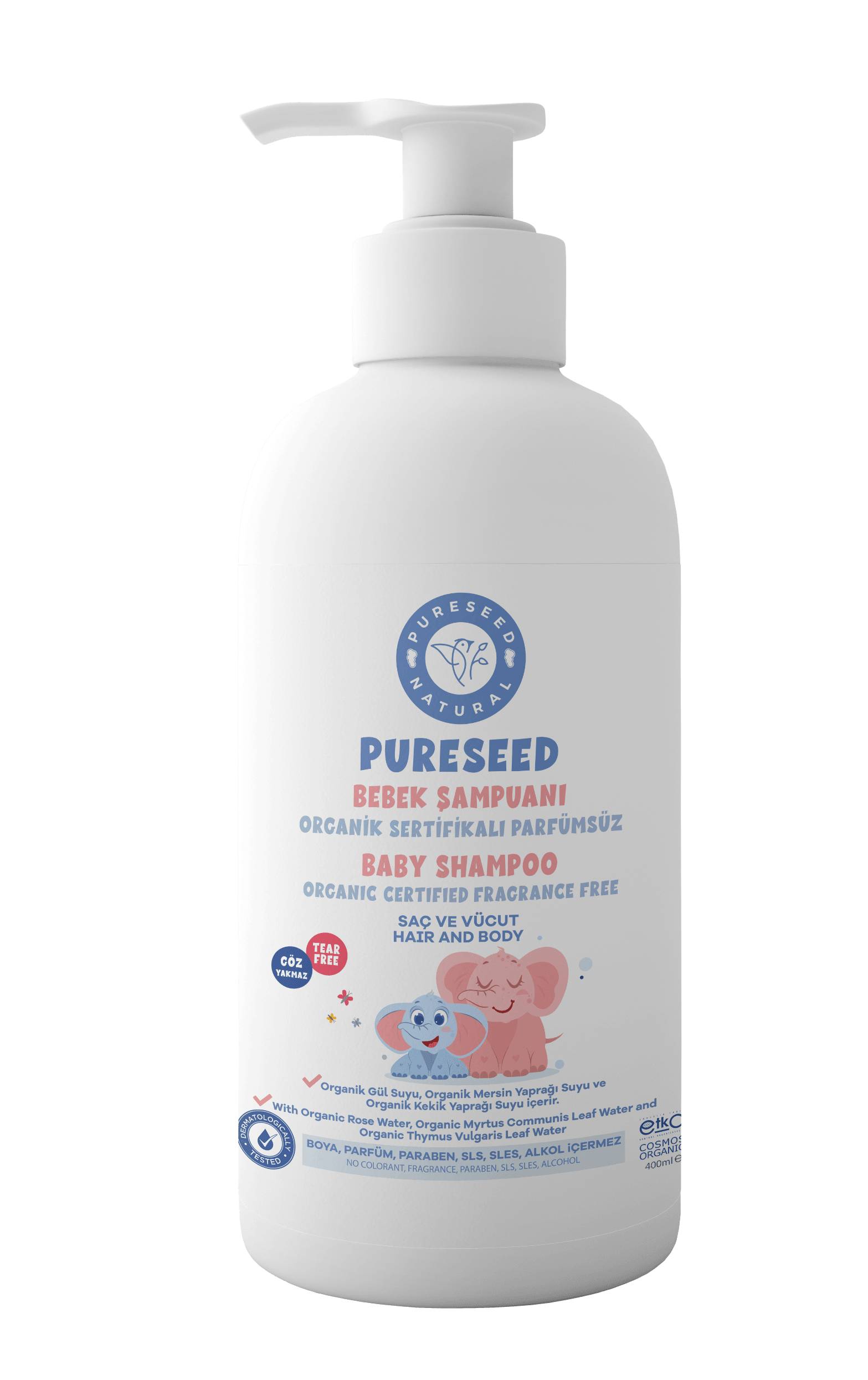 Pureseed Natural Organik Sertifikalı Bebek Şampuanı - Parfümsüz - 400 ML