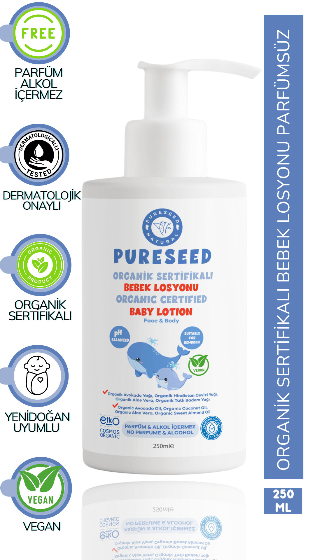 Pureseed Natural Organik Sertifikalı Bebek Losyonu - Parfümsüz - 250 ML