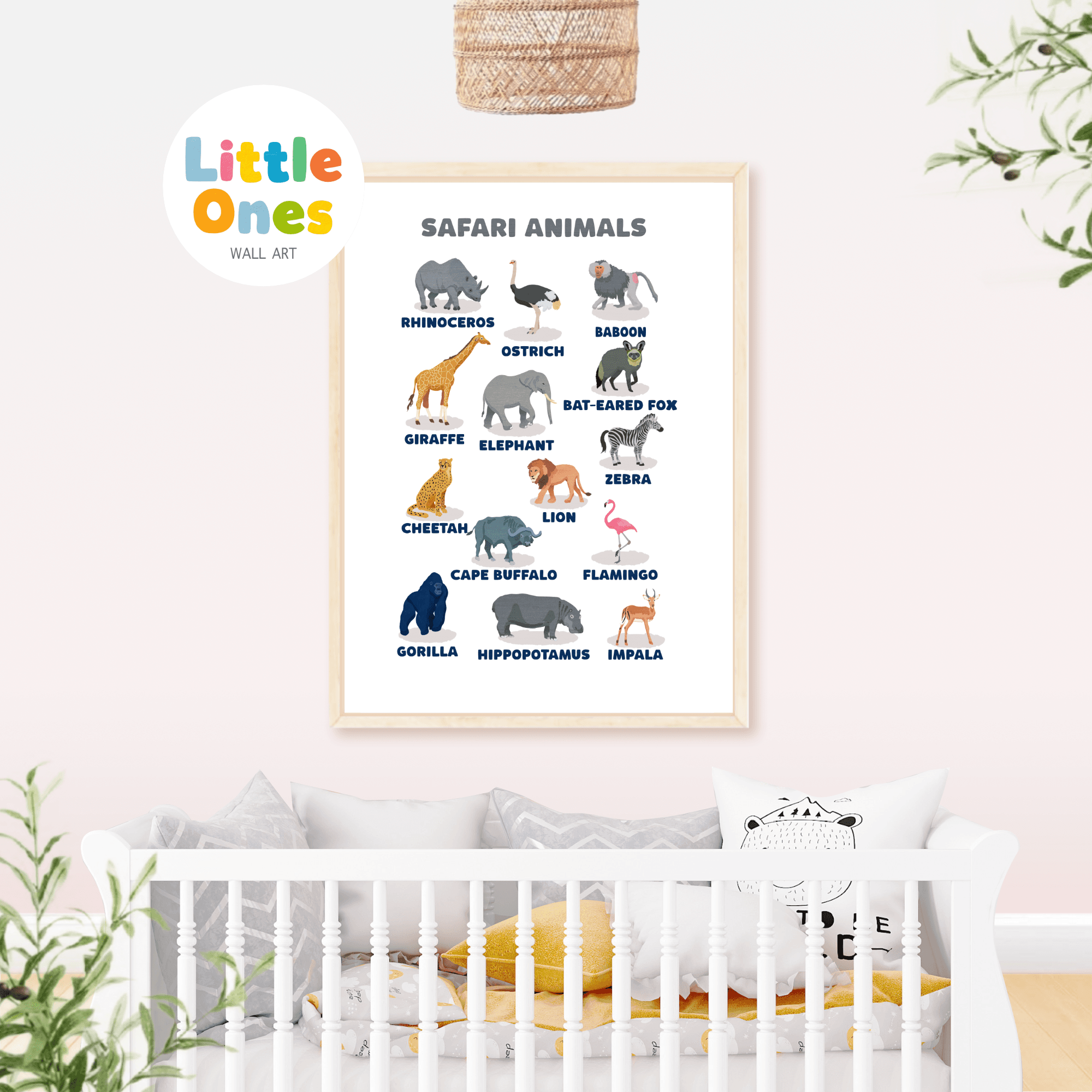 Educational Prints, Learning Safari Animals, Homeschool Prints, Montessori Classroom Decor, Playroom Print, Preschool Posters, Nursery Print