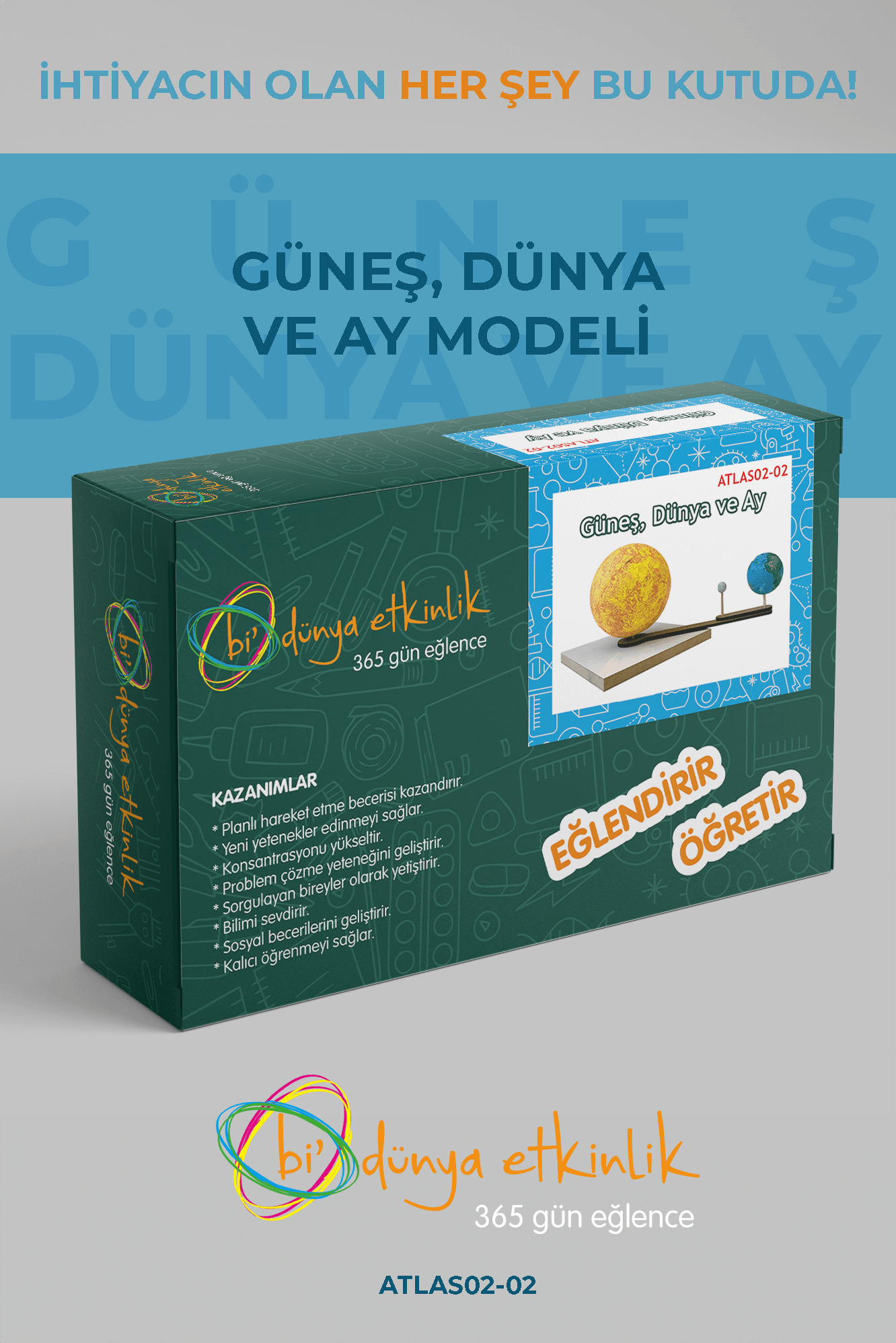 Güneş,Dünya ve Ay Modeli Deney Seti | 02-02