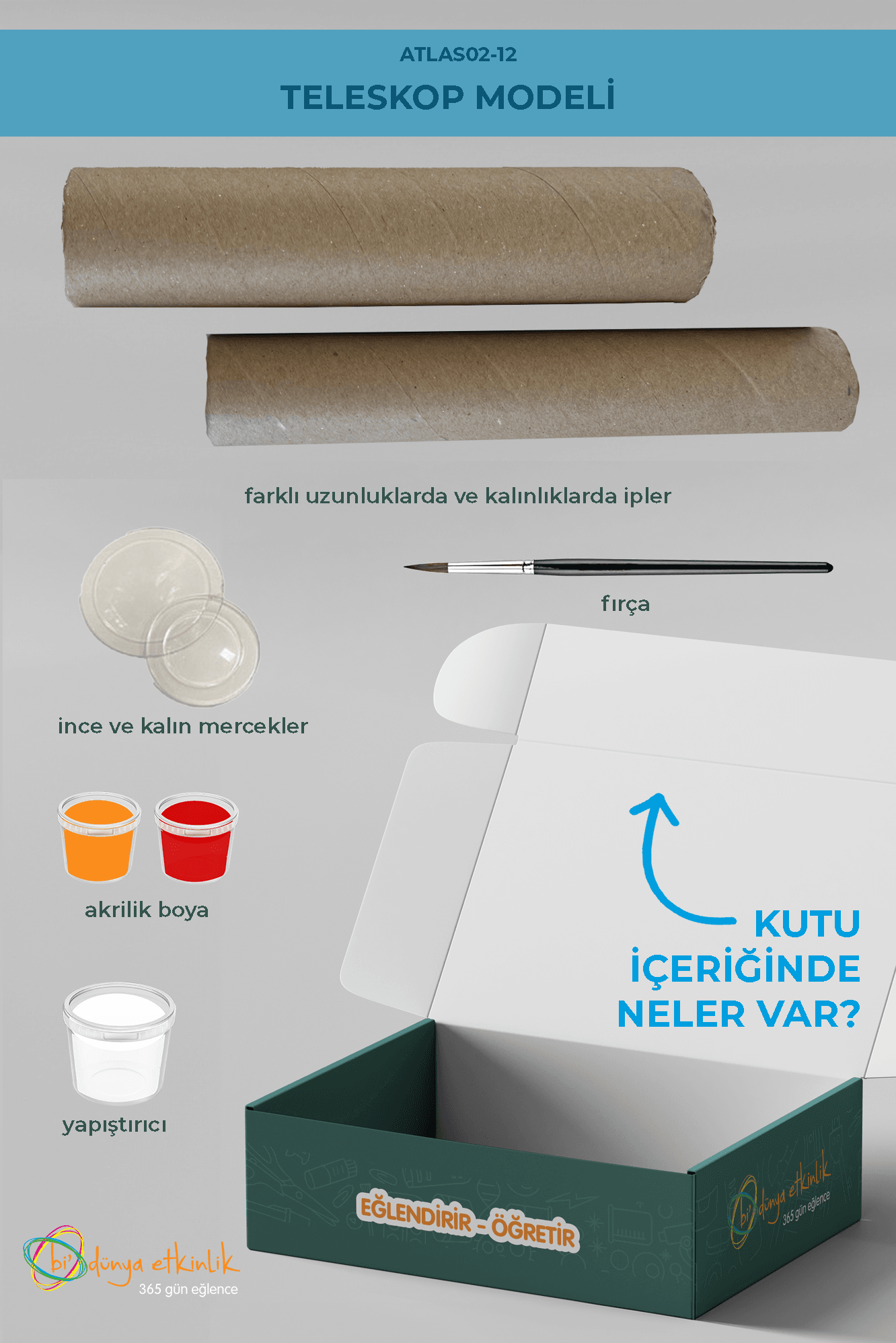 Teleskop Modeli Deney Seti | 02-12
