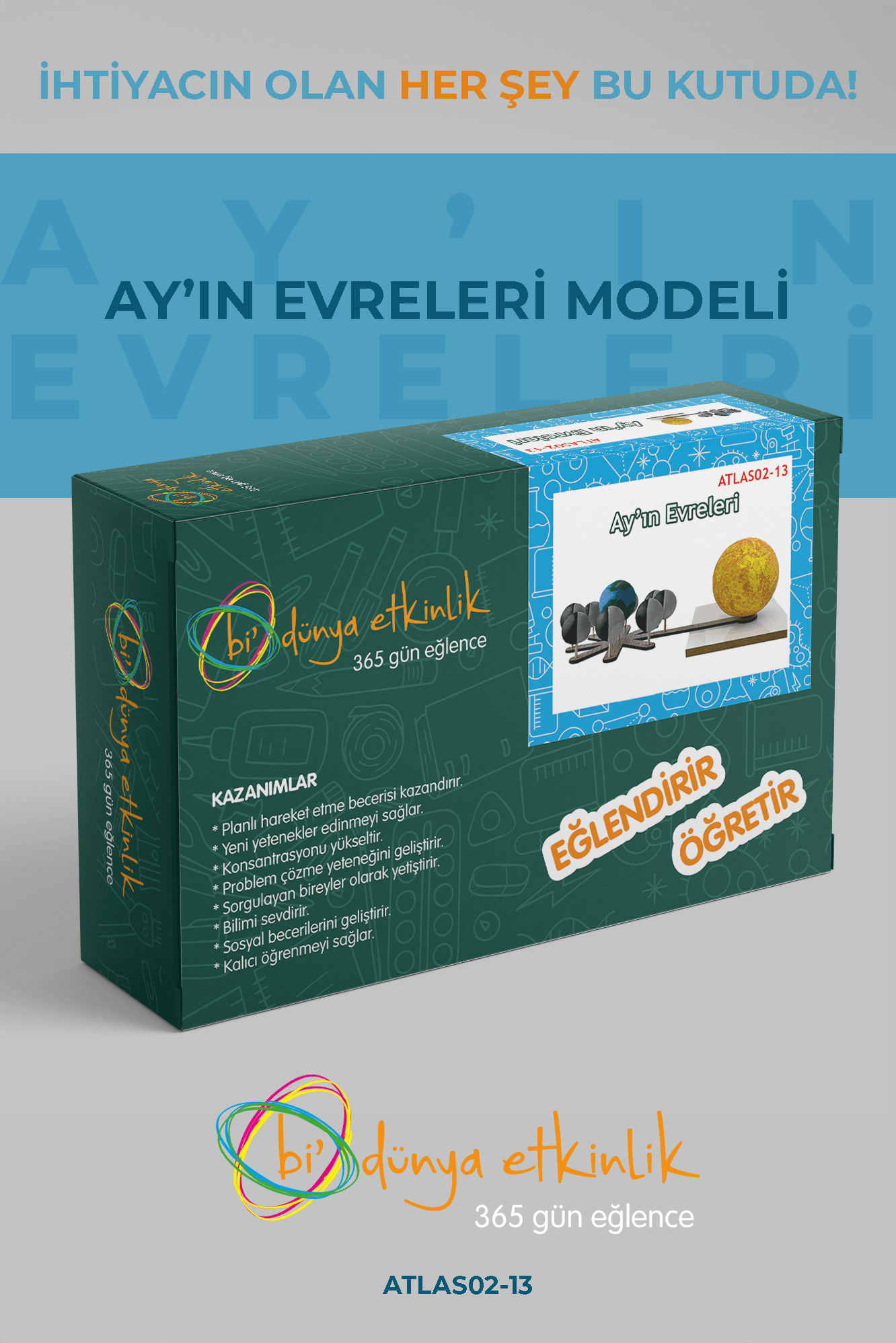 Ay'ın Evreleri Modeli Deney Seti | 02-13