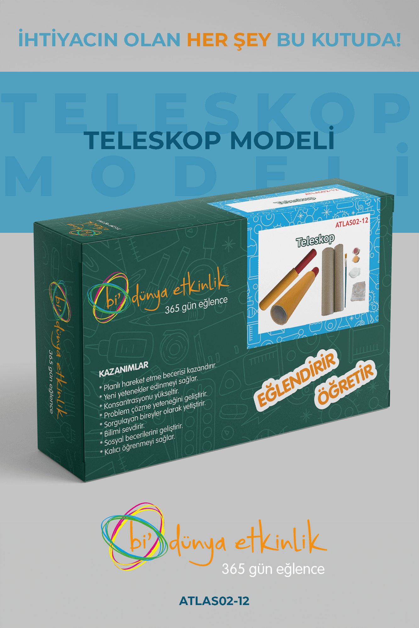 Teleskop Modeli Deney Seti | 02-12