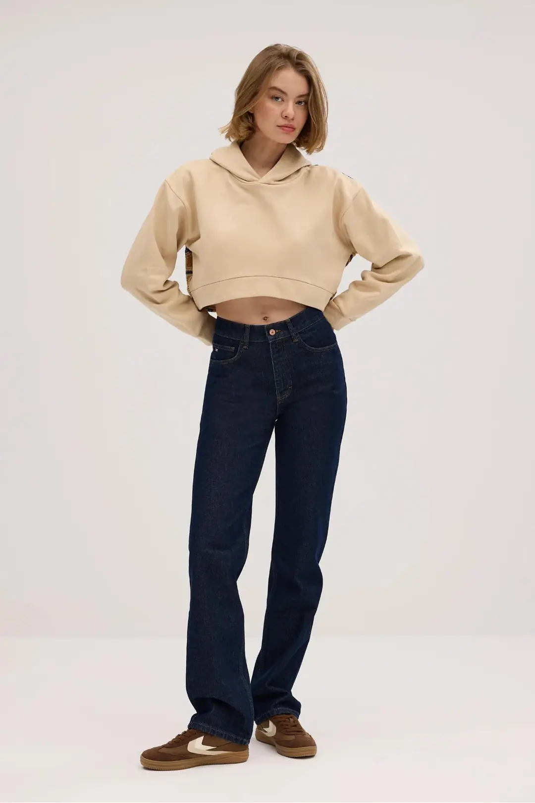 Kadın normal bel straight fit jean