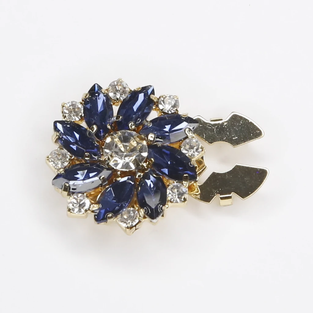 Mavi Çiçek Fügürlü Düğme Aksesuarı