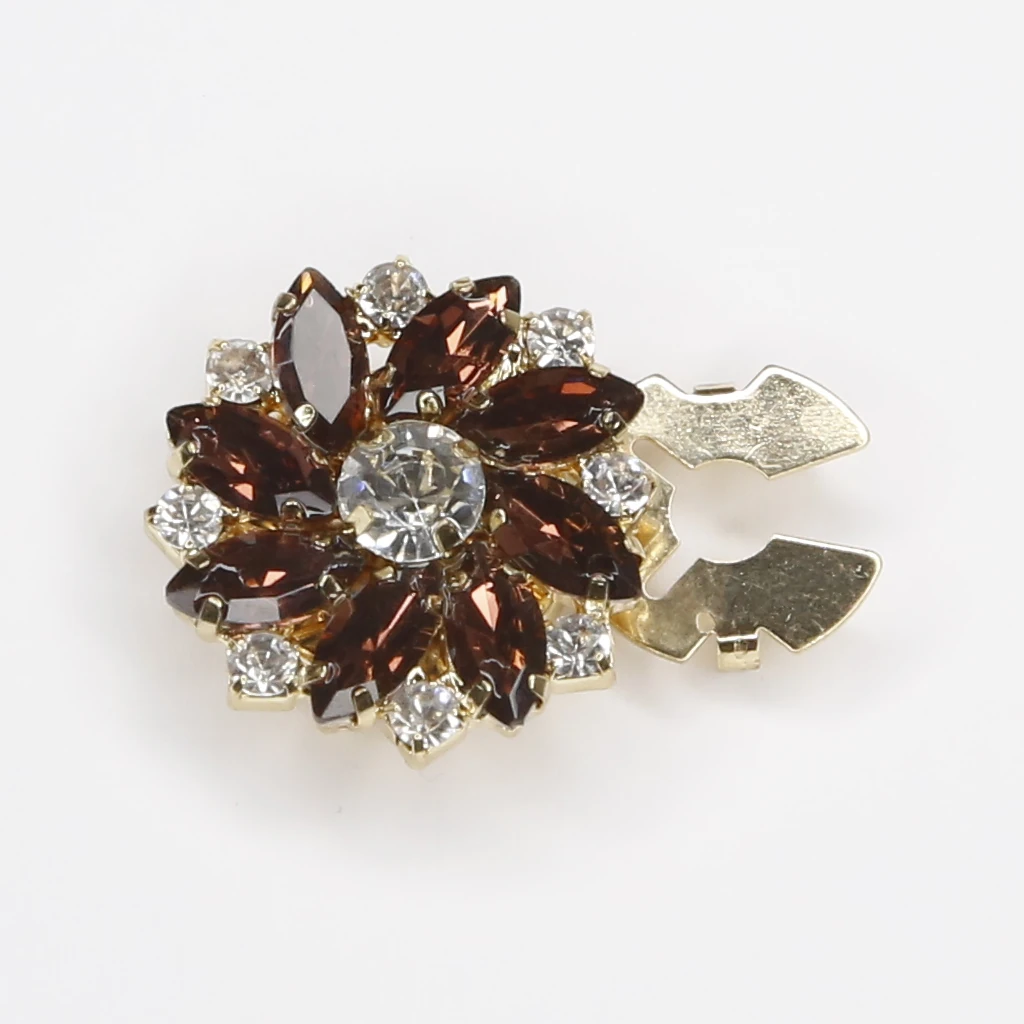 Mürdüm Çiçek Figürlü Düğme Aksesuarı