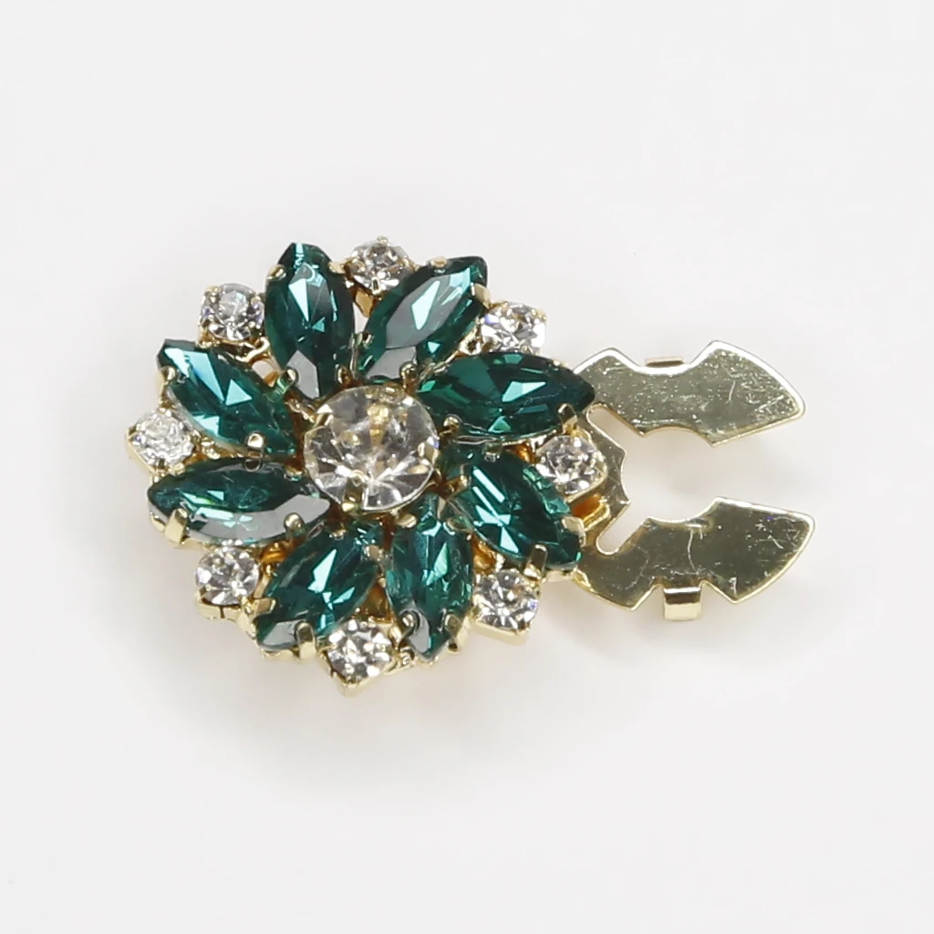 Yeşil Çiçek Figürlü Düğme Aksesuarı