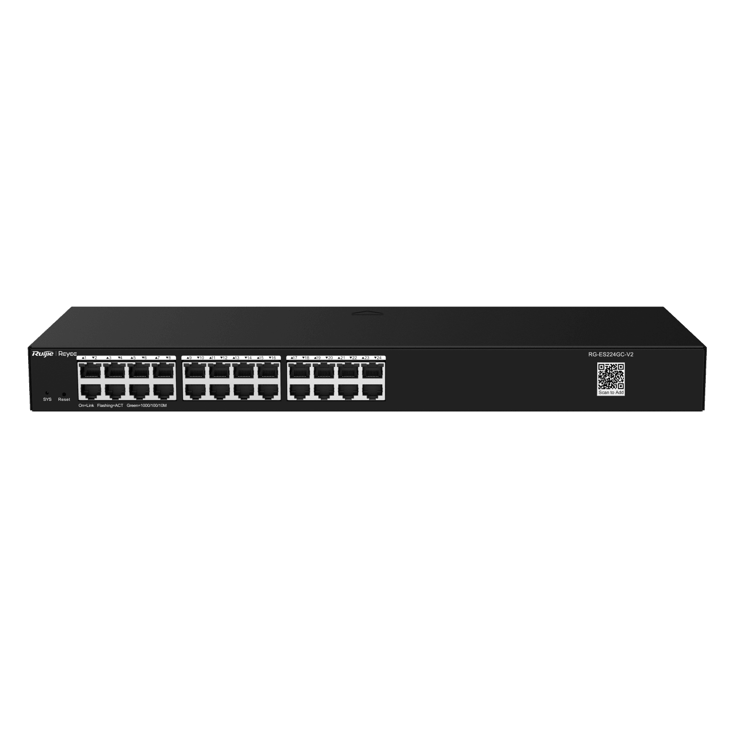 Ruijie RG-ES224GC – 24 Port Gigabit Akıllı Yönetilebilir Switch (Fanless) – Türkiye Distribütör Garantili