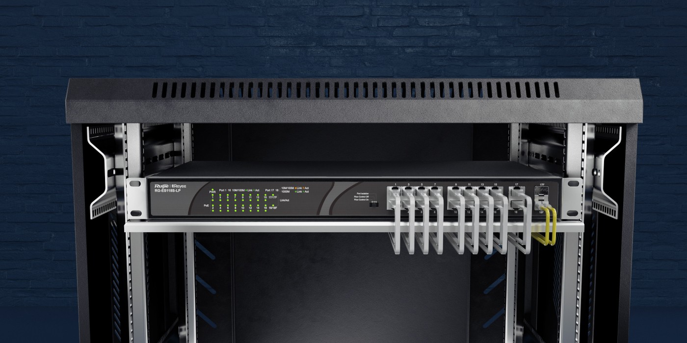 Ruijie RG-ES118S-LP – 16 Port 10/100 Mbps PoE+ Switch + 2 Gigabit Combo Uplink – Türkiye Distribütör Garantili