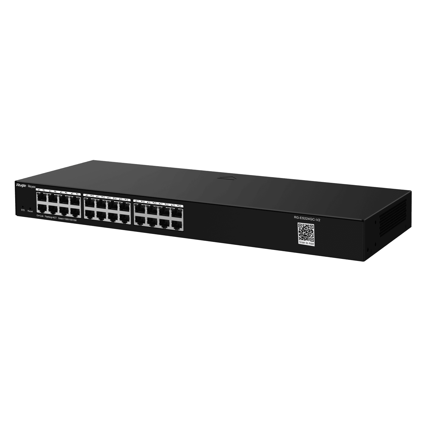 Ruijie RG-ES224GC – 24 Port Gigabit Akıllı Yönetilebilir Switch (Fanless) – Türkiye Distribütör Garantili