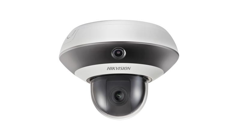 Hikvision DS-2PT3122IZ-DE3 – 2×2MP PanoVu Çift Lensli Mini PTZ IP Kamera (Motorize & Sabit Lens) – Türkiye Distribütör Garantili